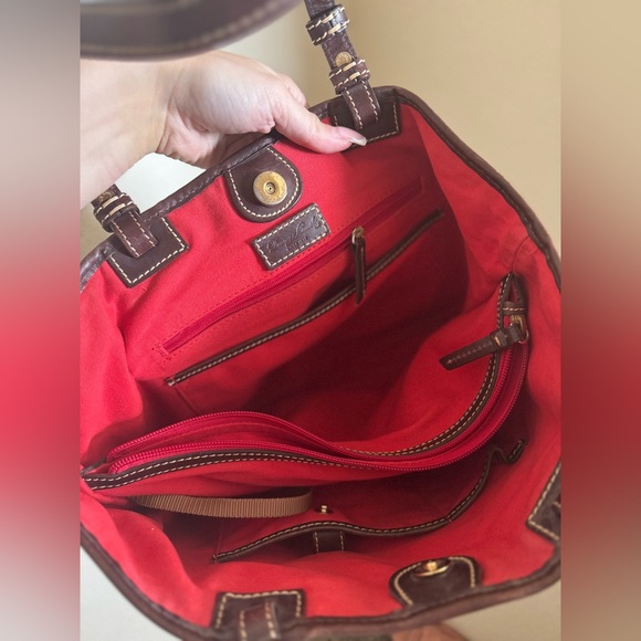 Dooney & Bourke North South Lee Tote Zebra Suede Shoulder Bag - Picture 7 of 9